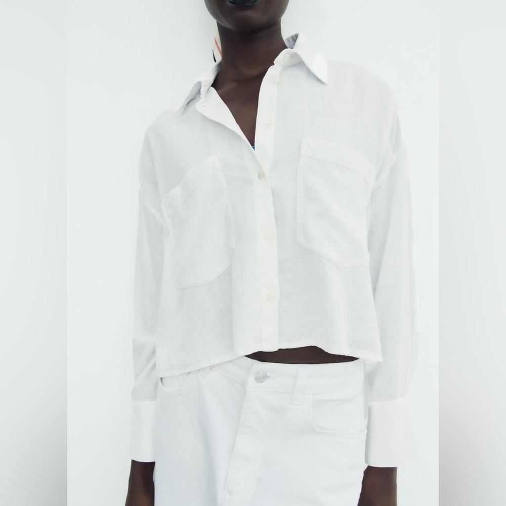 Zara | linen blend button down